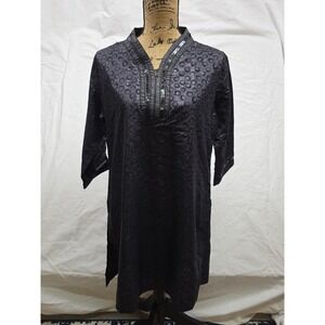 Fusion Spirit Of Touch Ethnic Tunic Blouse Deep Purple‎ Size XL
